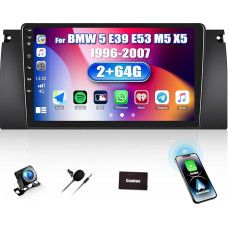 [2+64G] SIXWIN Android 13 automobilinis radijas BMW 5 E39 E53 M5 X5 (1996-2007) su Carplay/Android Car, 9 colių talpinis jutiklinis ekranas su WiFi GPS Bluetooth FM/RDS EQ + atbulinės eigos kamera