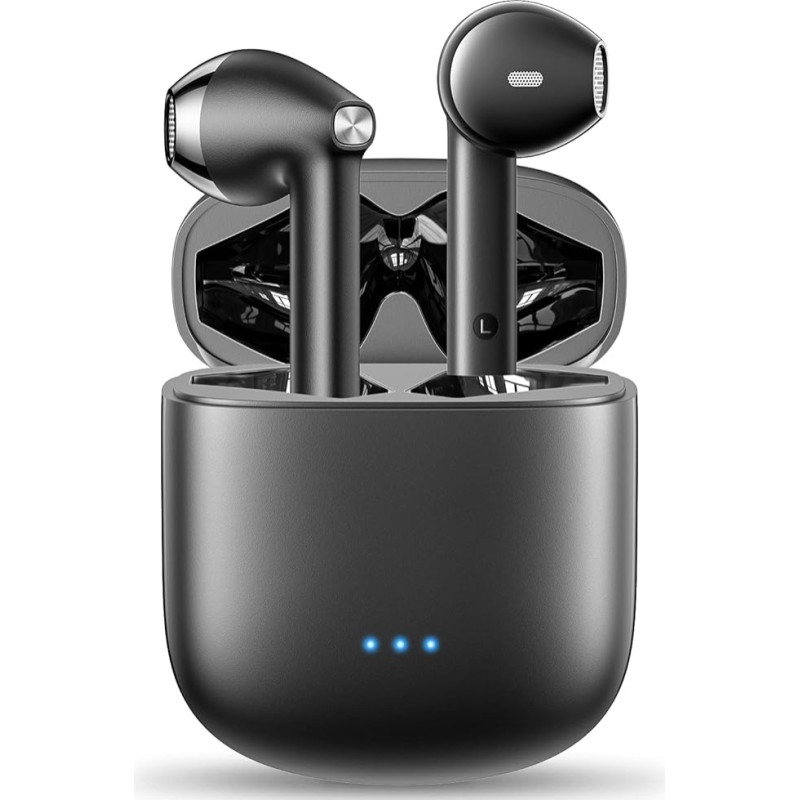 kauguo Bluetooth-Kopfhörer, kabeliu, Bluetooth 5.4, su 4 ENC, Geräuschunterdrückung, HiFi-Stereo, Bass, 42 Stunden, kabeliu Kopfhörer, IPX6, wasserdicht, Sport, für iOS Android, Schwarz