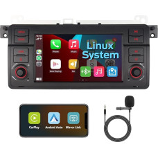 KTTCORLP Car Radio with Screen for BMW E46 Navi 3 Series 1999-2004, Apple Carplay, Android Car, 2Din Bluetooth/FM/AM/USB/EQ/Touch Display 7 Inch