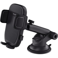 Trust Runo Car Phone Holder, Windshield Mount, Secure Fit, Release Button, Rubberized Back Clamp, Rotating Mount, iPhone, Samsung and Others 55-100mm - Black