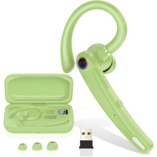 Atheewon Bluetooth Headset, Wireless Hands-Free Phone with ENC Dual Mic, Green