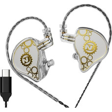 KAMINRUN ND Venus In-Ear Monitor ausinės, 10 mm dvigubo magnetinio dinaminio vairuotojo IEM ausinės, HiFi laidinės žaidimų ausinės, 2 kontaktų nuimamas kabelis (be mikrofono, kristalo, 3,5 mm kištuko)