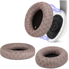 Geekria SNAP Earpads Replacement Kit for Beats Studio Pro Headphones, Magnetic Easy to Change Earpads Replacement in Seconds, Earcup Cover (Grid Brown Protein Leather, 1 Pair)