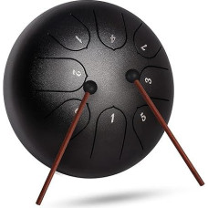 INMAKER liežuvio būgnas, 10 colių 11 balsų plieninis liežuvio būgnas su būgnų malletų muzikos knyga, plieninis liežuvio būgnas suaugusiesiems, vaikams, muzikos pamokoms, jogai