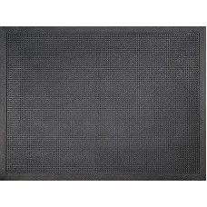 ID M51, Matinis šviesus durų kilimėlis su guminiais šereliais, juodas 80 x 60 x 1,6 cm