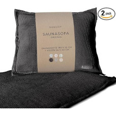 Ilgas pirties sofos komplektas - pirties kilimėlis su pagalvėle - infraraudonųjų spindulių ir klasikinės pirties pagalvėlė - netoksiška, skalbiama ir rankų darbo Europoje - antracito spalvos pirties komplektas