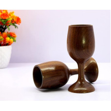 KLEO Vyno taurės taurė iš medžio Kupė taurės 250 ml Mediena 17,5 cm aukščio Ruda