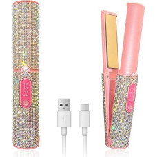 Belaidis tiesintuvas su 5000 mAh baterija Naujausias titano plaukų tiesintuvas ir garbanotuvas 2 viename Nešiojamasis kelioninis tiesintuvas 3 reguliuojamos temperatūros Greitesnis kaitinimas visų tipų plaukams (Mermaid)