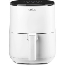 BELLA 3 l oro keptuvė su jutikliniu ekranu, kepimas be aliejaus, nesvylanti keptuvė ir keptuvės stovas, tinkami plauti indaplovėje, lengvai valomi, matinės baltos spalvos