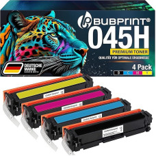 Bubprint Set of 4 Toner Cartridges Compatible with Canon 045 045H 045 H i-Sensys LBP611CN LBP612CDW LBP613CDW LBP613CW MF631CN MF632CDW MF633CDW MF634CDW MF635CX Set