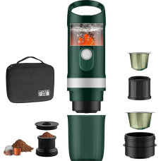 FUNYKICH nešiojamasis espreso aparatas su lauko krepšiu, elektrinis kavos aparatas su savaiminio kaitinimo USB-C, 20 barų mini kavos aparatas, suderinamas su NS&DG kapsulėmis, skirtas stovyklavimui, kelionėms, biurui