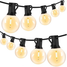 LED Fairy Lights Outdoor Power - G40 30 m 37 + 2 Bulbs Weatherproof Balcony Fairy Lights Outdoor IP44 Waterproof Outdoor Fairy Lights Power Operated for Indoor Outdoor Garden Patio (30 m 37+2)