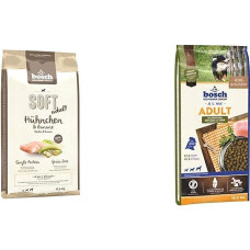 bosch HPC minkštas vištienos ir bananų pusiau drėgnas ėdalas suaugusiems visų veislių šunims, su vienu baltymu, be grūdų
