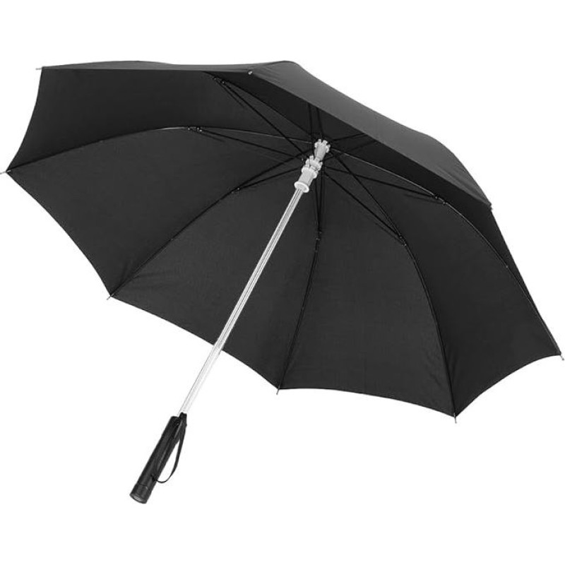 LED skėčio žibintuvėlis 6 spalvų keičiami skėčiai saugiam bėgimui naktį (juodi)