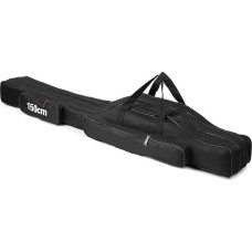 WAJJWI 3-lagige Angelruten-Tasche, tragbar, faltbar, Angelruten-Tragetasche, Angelrolle, Angelgerät, Aufbewahrungstasche für Angler