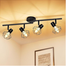 Lubų šviestuvas LED lubų šviestuvas 350° LED lubų prožektorių lempa E14 4 lemputės Lubų prožektorius Pasukamas juodas šviestuvas Virtuvės šviestuvas Svetainės šviestuvas Prieškambario šviestuvas Pakabinamas lubų šviestuvas Modernus virtuvei, prieškambariu