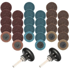 30 Pcs Sanding Discs Quick Change Discs Set, Fine/Medium/Coarse, 2 inch/50mm, with 2 pcs 1/4
