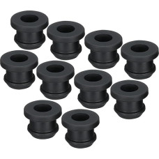 QUARKZMAN 10pcs Snap Rubber Grommet Connector Fitting Diameter 9.5mm ID 6.5mm Seal Anti Scratch for Electrical Box Cable Pipe Black