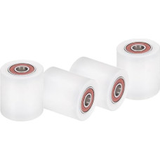 sourcing map Nylon-Rollenrad mit Kugellagern, 0,95 cm Bohrung x 4,8 cm Breite x 4,5 cm Länge, CNC-Führungsrad, Flachriemen-Spannrolle, Nylon-Umlenkrolle, Weiß, 4 Stück