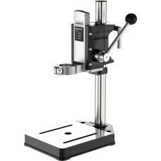 Drill Stand for Hand Drills, Universal Workbench Stand with 100 mm Aluminium Column, Sturdy Construction, 60 mm Drilling Depth, Compatible with Wood/Plastic/Aluminium for DIY and Workshop