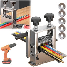 Cable Stripper 6 Holes Wire Stripper 1-17 mm Automatic Cable Stripping Tool Manual Electric 2 Modes Cable Stripping Machine 5 Wires Simultaneously Stripping with 5 Blades