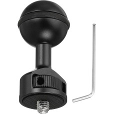 PATIKIL 1 Inch Ball Adapter with 1/4 Inch 20 Screw 360 Degree Rotating Camera Arm Tray Adapter for Underwater Diving Photography System Black
