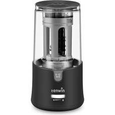 Electric Pencil Sharpener, AC Adapter Powered Pencil Sharpener with Container for 6-12mm Colored Pencils, Auto Stop for Artists, Kids, Office, School, Portable, Heavy Duty, Black