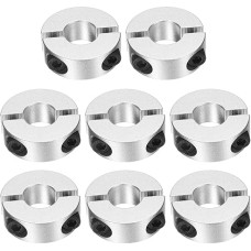 sourcing map Doppelter geteilter Schaftkragen, 14 mm Bohrung, zweiteiliger Klemmkragen, 35 mm Außendurchmesser, 12 mm Dicke, Aluminiumlegierung, Schraubspaltring, 8 Stück