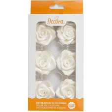 Decora 0500360 6-Pack Large Roses White