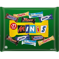 Mixed Minis Chocolate Bulk Pack, with 71 Mini Chocolate Bars Snacks (Mars, Snickers, Bounty, Twix, Milky Way), Chocolate Gift, Candy Box (1400 g)