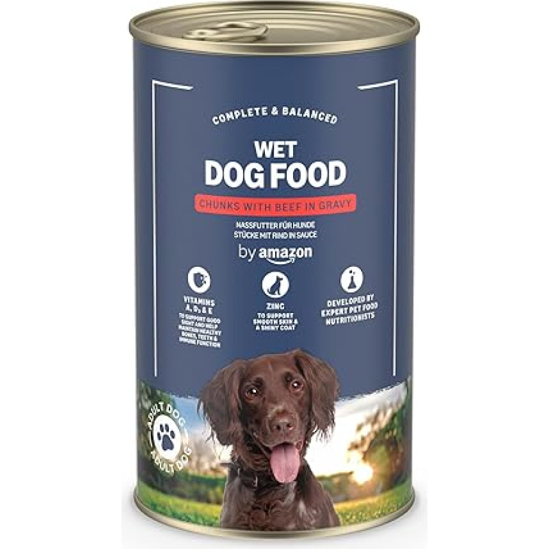 by Amazon Šlapias maistas šunims su jautiena padaže 1.24kg