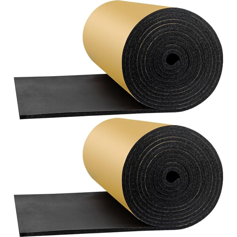 2 extra große Marine-Schaumstoffrollen, 39 x 200 x 1,5 cm, geschlossenzellige Gummi-Isolierplatten mit Klebstoff, wasserabweisend und schalldicht
