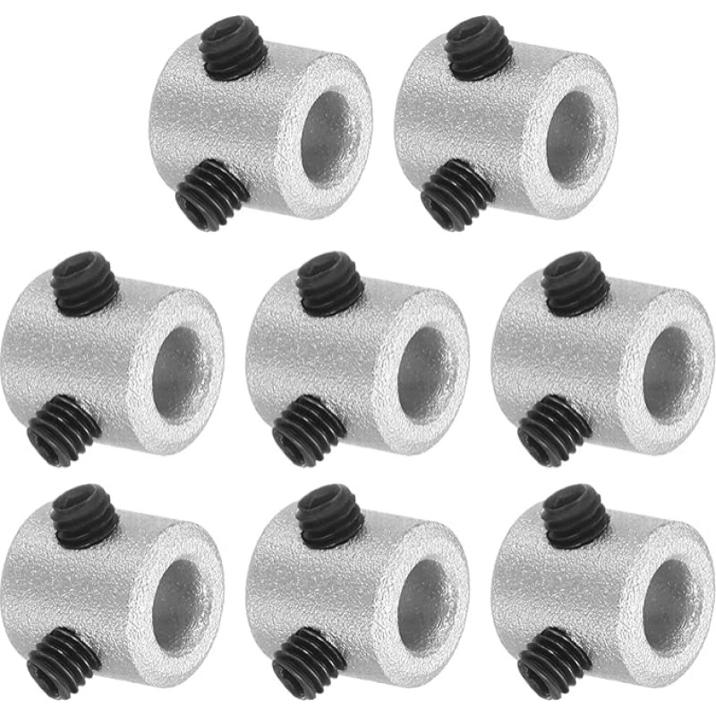 8 vnt. varžtų kaklelio rinkinys 4 mm skylės aliuminio lydinio veleno antgaliai 8 mm OD 8 mm pločio ašies batai, skirti linijiniam strypo veleno vadovui