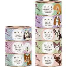 Terra Canis Mini Learning Pack Dog Food Wet Grain-Free 8 x 100 g - Premium Wet Food for Small Dogs with Raw Materials in 100% Food Grade