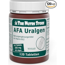 AFA Uralgae 250 mg veganiškos tabletės, 120 vnt. Mėlynai žaliųjų dumblių su įvairiomis natūraliomis gyvybiškai svarbiomis medžiagomis