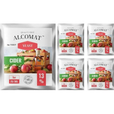 Alcomat Cider Yeast - Dry Yeast for Cider - Yeast Alcohol Yeast Wine Yeast on 25 to 30 Litres up to 13% - Wine Yeast Set of 5