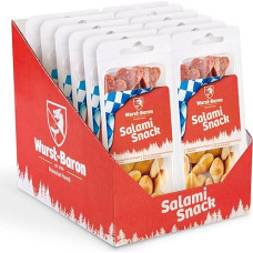 Snack & Snack Heart Mix 12 x 50 g, Snack Mix with Salami Hearts and Salt Pastry Hearts, Snack with Pastries and Salami
