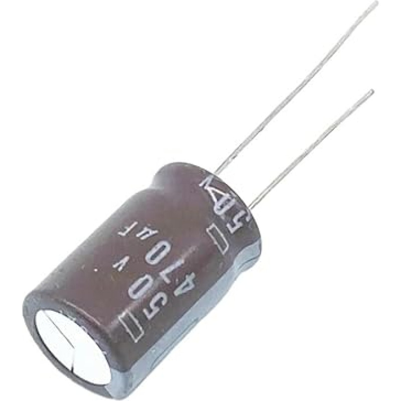 Aukšto dažnio žemo atsparumo aliuminio elektrolitinis kondensatorius 50V10UF 20Pcs talpos matuokliai