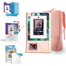 HP Sprocket Photo Box Machine Instant Colour Photo Printer (Pink) Gift Package + Zinc Paper (100 Sheets) + Padded Carry Case + Premium Screen Protector (x2) + Decorative Sticker Frames (x15)