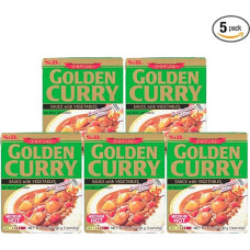 S&B Golden Curry Sauce with Vegetables Medium Hot + 2 Papa Vo Chopsticks Pack of 5 (5 x 230 g)