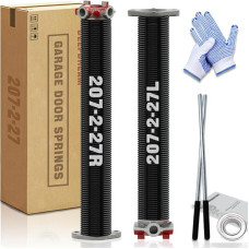 DEEPDREAM Garagentor-Torsionsfedern, 5,1 cm Durchmesser, Feder-Set mit rutschfester Wickelstange und Handschuhen, schwarze, robuste beschichtete Feder mit mindestens 18.000 Zyklen (0,5 x 5,1 x 68,9 cm