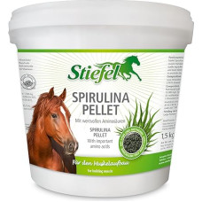 Stiefel Spirulina for Horses, Supports Muscle Metabolism, Promotes Muscle Building, Algae, Micro Algae, Ideal for Leisure, Sports, Performance & Breeding Horses, Pelettes, 1.5 kg