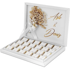 Asmeninis šokoladas - puokštė - sužadėtuvių šokoladas | 16/24/32/32/48/72 vienetų | dovana sužadėtuvių, vestuvių ir Valentino dienos proga | Halal šokoladas ir saldumynai | speciali dovana