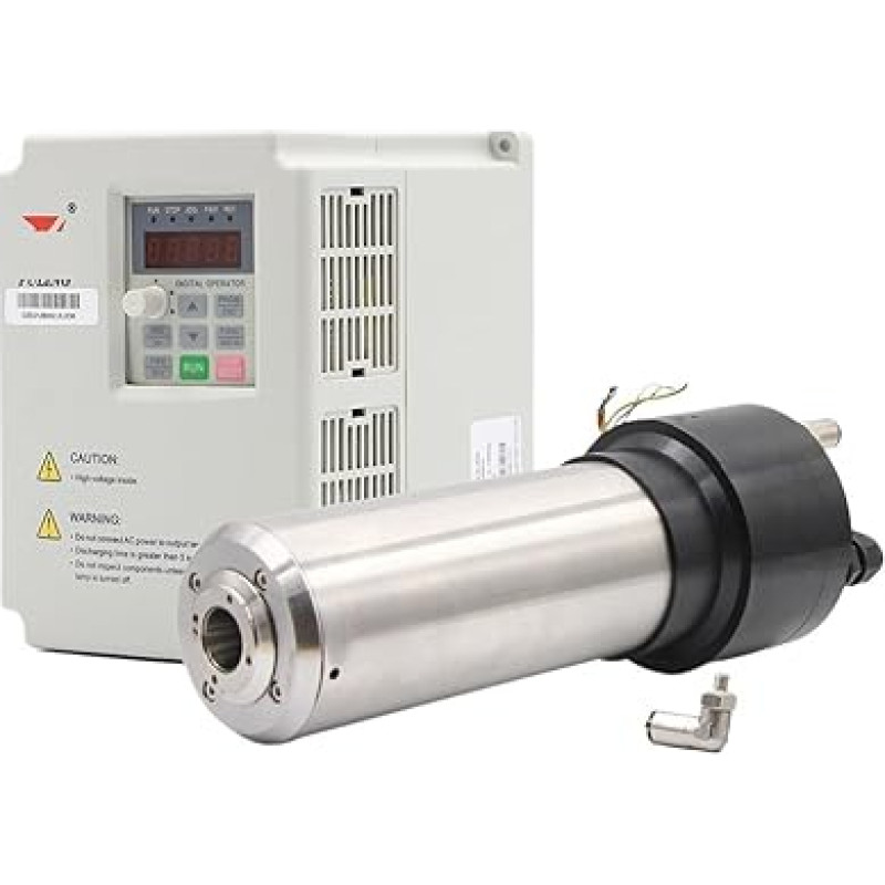 ! 2,2 kW wassergekühlter Spindelmotor 220 V, Geschwindigkeit 24000 U/min, 4-polig, 800 Hz und 2,2 kW Wechselrichter(30000rpm,220v)