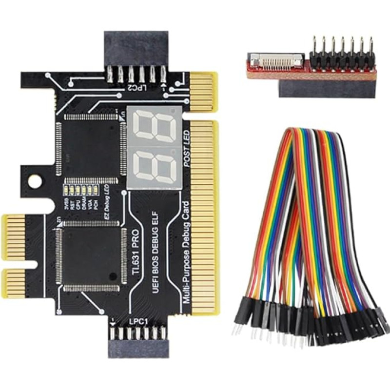 Guvkeug 1 Stück Analyzer LPC Debug-Karte PCI PCI-E Post Test Kit Motherboard Diagnosekarte J04 PC + Metall