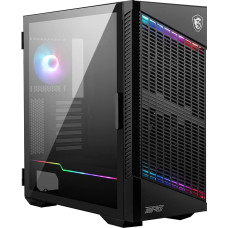 MSI MPG MPG VELOX 100P AIRFLOW Mid-Tower kompiuterio korpusas, tinka E-ATX pagrindinei plokštei, grūdinto stiklo šoninis skydelis, optimizuotas oro srautui, mistinės šviesos, palaiko 2 x 360 mm aušintuvus, šoninės oro įsiurbimo angos