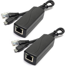ANVISION 2-Pack Active 5V 2.4A PoE Splitter, 10/100 Mbps, IEEE 802.3af Compliant Micro USB 48V to 5V/2.4A for Dropcam or Raspberry Pi, IPC, IP Camera and More