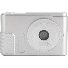 Skaitmeninis fotoaparatas, 48 MP 4K skaitmeninis fotoaparatas su 2,4 colio ekranu, mielas skaitmeninis fotoaparatas su 16x priartinimu ir apsauga nuo drebėjimo berniukams ir mergaitėms (sidabrinis)