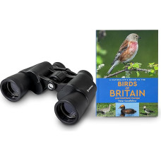 Celestron 73152 LandScout 8 x 40 mm vandeniui atsparus pradinis rinkinys paukščių tyrinėtojams - žiūronai su gumine rankena, padengtu objektyvu ir K9 optiniu stiklu, įskaitant Didžiosios Britanijos ir Šiaurės Europos paukščių vadovą, juodos spalvos