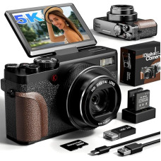 Skaitmeninis fotoaparatas, 64 MP fotoaparatas fotografijai, 5K vaizdo dienoraščio kamera 